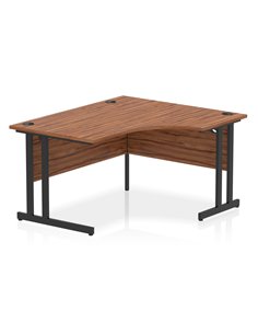 Dynamic Impulse 1400mm Right Crescent Desk Walnut Top Black Cantilever Leg MI003261