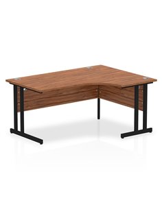 Dynamic Impulse 1600mm Right Crescent Desk Walnut Top Black Cantilever Leg MI003270