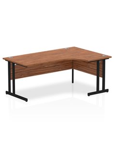 Dynamic Impulse 1800mm Right Crescent Desk Walnut Top Black Cantilever Leg MI003279