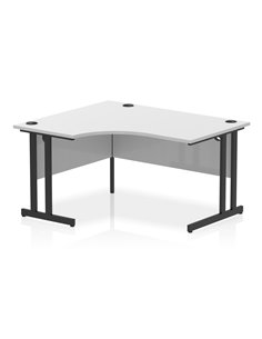 Dynamic Impulse 1400mm Left Crescent Desk White Top Black Cantilever Leg MI003317