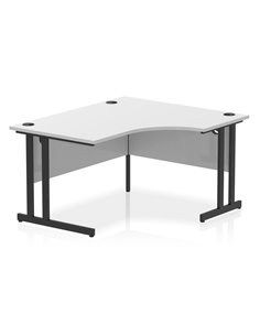 Dynamic Impulse 1400mm Right Crescent Desk White Top Black Cantilever Leg MI003321