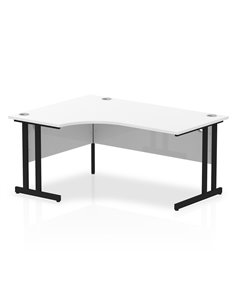 Dynamic Impulse 1600mm Left Crescent Desk White Top Black Cantilever Leg MI003323