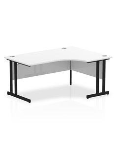 Dynamic Impulse 1600mm Right Crescent Desk White Top Black Cantilever Leg MI003330