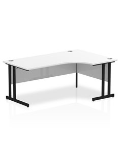 Dynamic Impulse 1800mm Right Crescent Desk White Top Black Cantilever Leg MI003339