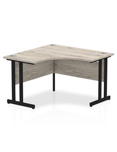 Dynamic Impulse 1200mm Corner Desk Grey Oak Top Black Cantilever Leg MI003342
