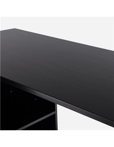 HOMCOM Computer Desk Table Workstation Home Office L Shape Drawer Shelf File Cabinet Black
