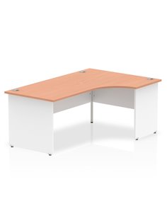 Dynamic Impulse 1800mm Right Crescent Office Desk Beech Top White Panel End Leg TT000045