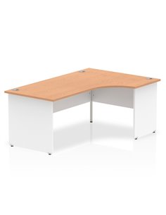 Dynamic Impulse 1800mm Right Crescent Office Desk Oak Top White Panel End Leg TT000047