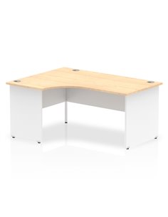 Dynamic Impulse 1600mm Left Crescent Office Desk Maple Top White Panel End Leg TT000113