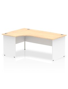Dynamic Impulse 1800mm Left Crescent Office Desk Maple Top White Panel End Leg TT000114