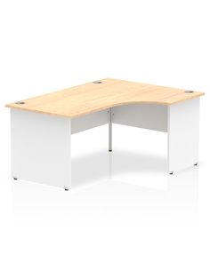 Dynamic Impulse 1600mm Right Crescent Office Desk Maple Top White Panel End Leg TT000115