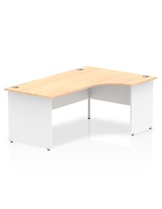 Dynamic Impulse 1800mm Right Crescent Office Desk Maple Top White Panel End Leg TT000116