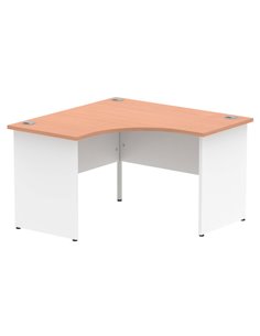 Dynamic Impulse 1200mm Corner Office Desk Beech Top White Panel End Leg TT000127