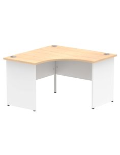 Dynamic Impulse 1200mm Corner Office Desk Maple Top White Panel End Leg TT000128