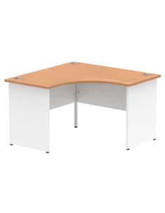 Dynamic Impulse 1200mm Corner Office Desk Oak Top White Panel End Leg TT000129