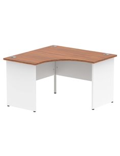 Dynamic Impulse 1200mm Corner Office Desk Walnut Top White Panel End Leg TT000130