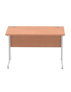 Dynamic Impulse 1200 x 800mm Straight Office Desk Beech Top Silver Cantilever Leg I000283 2