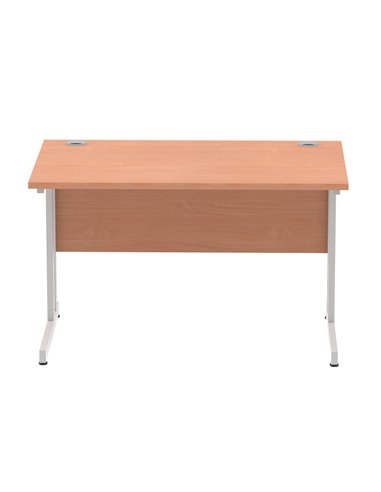 Dynamic Impulse 1200 x 800mm Straight Office Desk Beech Top Silver Cantilever Leg I000283
