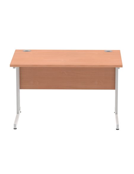 Dynamic Impulse 1200 x 800mm Straight Office Desk Beech Top Silver Cantilever Leg I000283 - pic 75218 | FastDaddyshop