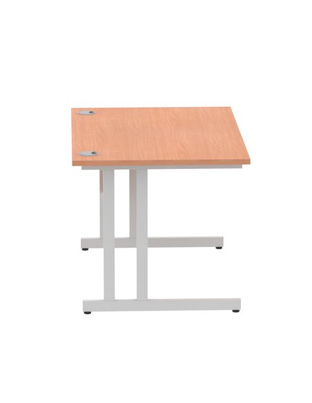 Dynamic Impulse 1200 x 800mm Straight Office Desk Beech Top Silver Cantilever Leg I000283 - pic 75220 | FastDaddyshop