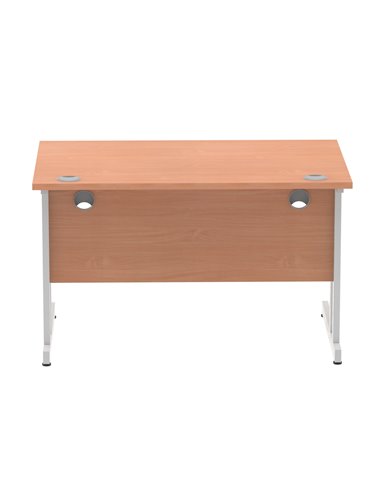 Dynamic Impulse 1200 x 800mm Straight Office Desk Beech Top Silver Cantilever Leg I000283