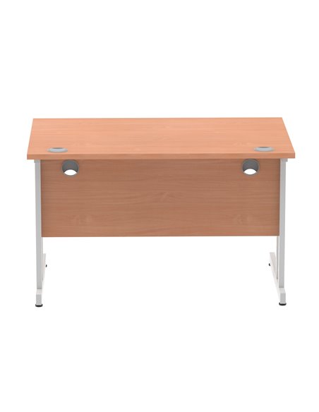Dynamic Impulse 1200 x 800mm Straight Office Desk Beech Top Silver Cantilever Leg I000283 - pic 75222 | FastDaddyshop