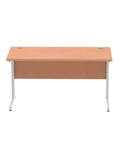 Dynamic Impulse 1400 x 800mm Straight Office Desk Beech Top Silver Cantilever Leg I000284 2