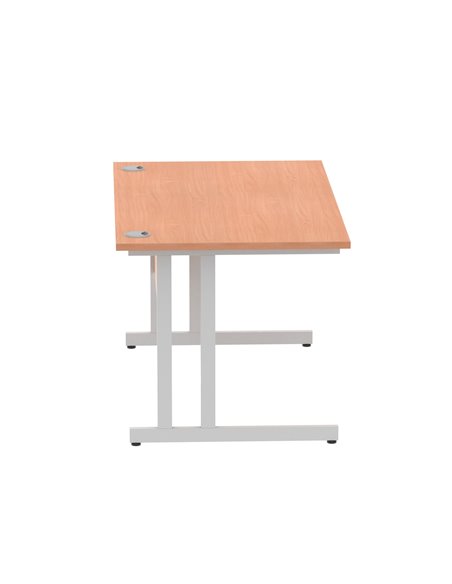 Dynamic Impulse 1400 x 800mm Straight Office Desk Beech Top Silver Cantilever Leg I000284 - pic 75228 | FastDaddyshop