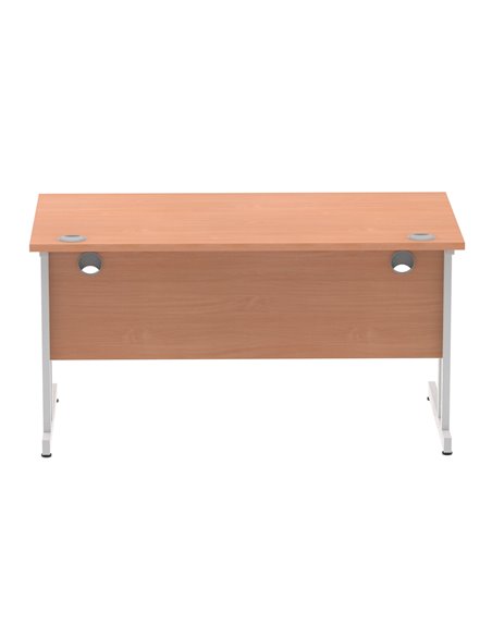 Dynamic Impulse 1400 x 800mm Straight Office Desk Beech Top Silver Cantilever Leg I000284 - pic 75230 | FastDaddyshop