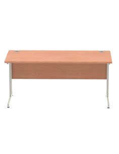 Dynamic Impulse 1600 x 800mm Straight Office Desk Beech Top Silver Cantilever Leg I000285 2