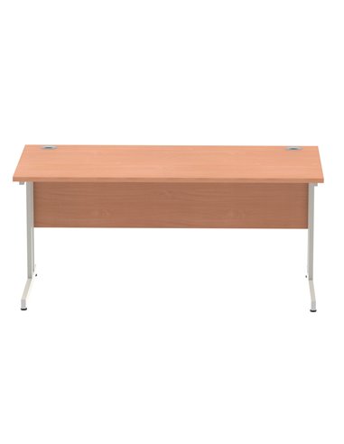 Dynamic Impulse 1600 x 800mm Straight Office Desk Beech Top Silver Cantilever Leg I000285