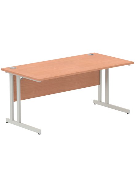 Dynamic Impulse 1600 x 800mm Straight Office Desk Beech Top Silver Cantilever Leg I000285 - pic 75235 | FastDaddyshop
