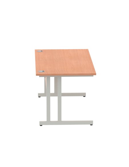 Dynamic Impulse 1600 x 800mm Straight Office Desk Beech Top Silver Cantilever Leg I000285 - pic 75236 | FastDaddyshop