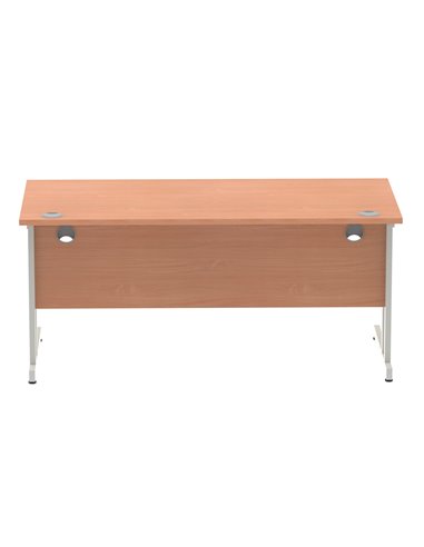 Dynamic Impulse 1600 x 800mm Straight Office Desk Beech Top Silver Cantilever Leg I000285