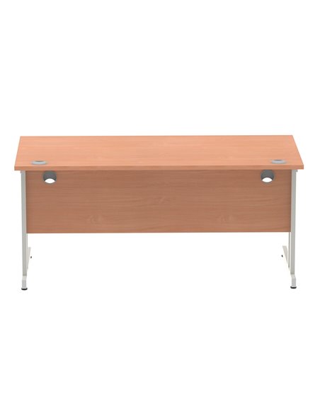 Dynamic Impulse 1600 x 800mm Straight Office Desk Beech Top Silver Cantilever Leg I000285 - pic 75238 | FastDaddyshop