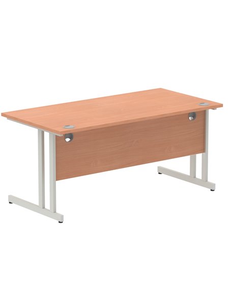 Dynamic Impulse 1600 x 800mm Straight Office Desk Beech Top Silver Cantilever Leg I000285 - pic 75239 | FastDaddyshop