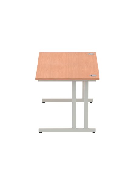 Dynamic Impulse 1600 x 800mm Straight Office Desk Beech Top Silver Cantilever Leg I000285 - pic 75240 | FastDaddyshop