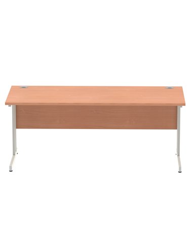 Dynamic Impulse 1800 x 800mm Straight Office Desk Beech Top Silver Cantilever Leg I000286