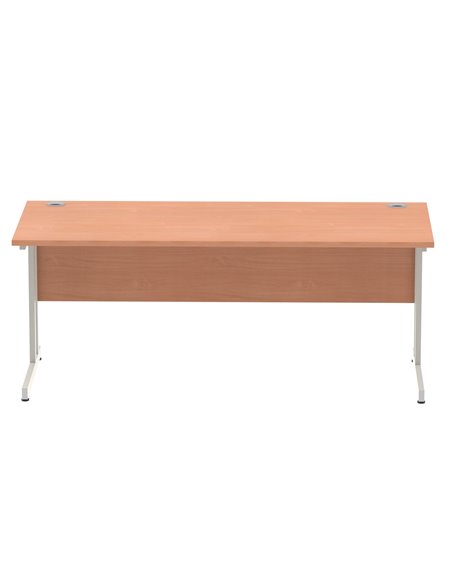 Dynamic Impulse 1800 x 800mm Straight Office Desk Beech Top Silver Cantilever Leg I000286 - pic 75242 | FastDaddyshop