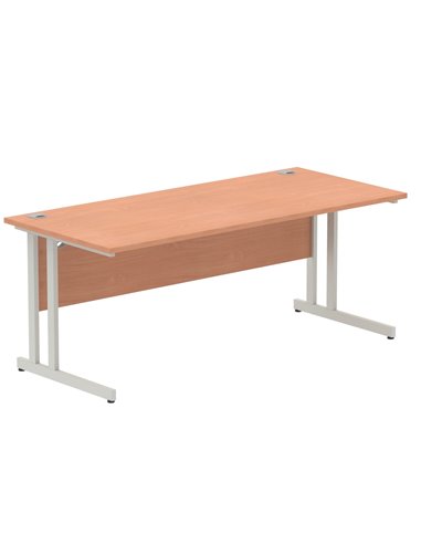 Dynamic Impulse 1800 x 800mm Straight Office Desk Beech Top Silver Cantilever Leg I000286