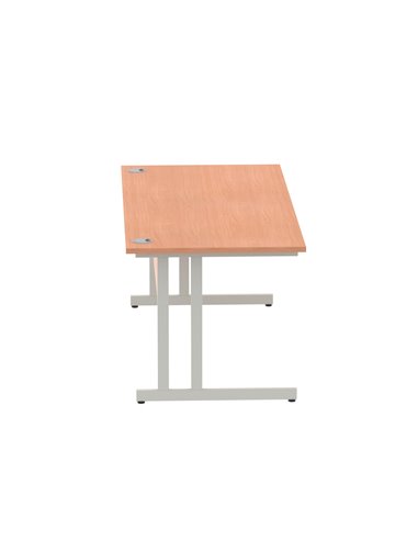 Dynamic Impulse 1800 x 800mm Straight Office Desk Beech Top Silver Cantilever Leg I000286