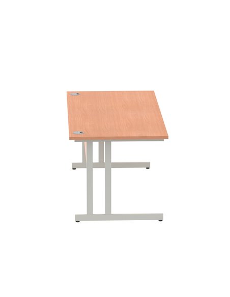 Dynamic Impulse 1800 x 800mm Straight Office Desk Beech Top Silver Cantilever Leg I000286 - pic 75244 | FastDaddyshop
