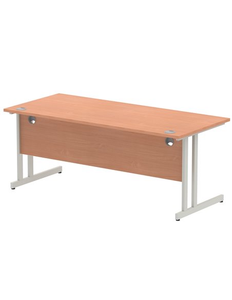 Dynamic Impulse 1800 x 800mm Straight Office Desk Beech Top Silver Cantilever Leg I000286 - pic 75245 | FastDaddyshop