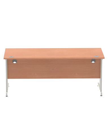 Dynamic Impulse 1800 x 800mm Straight Office Desk Beech Top Silver Cantilever Leg I000286