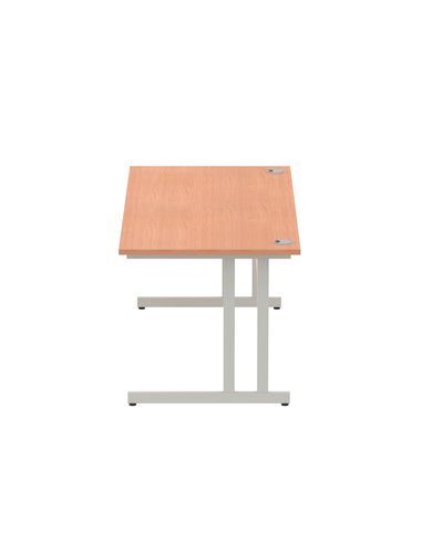 Dynamic Impulse 1800 x 800mm Straight Office Desk Beech Top Silver Cantilever Leg I000286