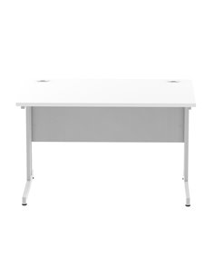 Dynamic Impulse 1200 x 800mm Straight Office Desk White Top Silver Cantilever Leg I000305 2
