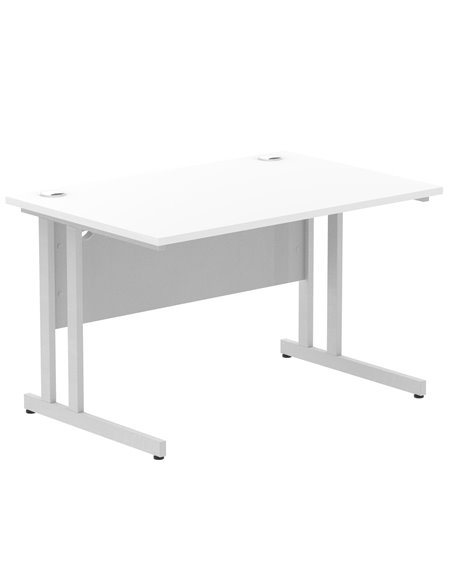 Dynamic Impulse 1200 x 800mm Straight Office Desk White Top Silver Cantilever Leg I000305 - pic 75251 | FastDaddyshop