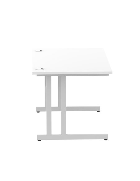 Dynamic Impulse 1200 x 800mm Straight Office Desk White Top Silver Cantilever Leg I000305 - pic 75252 | FastDaddyshop