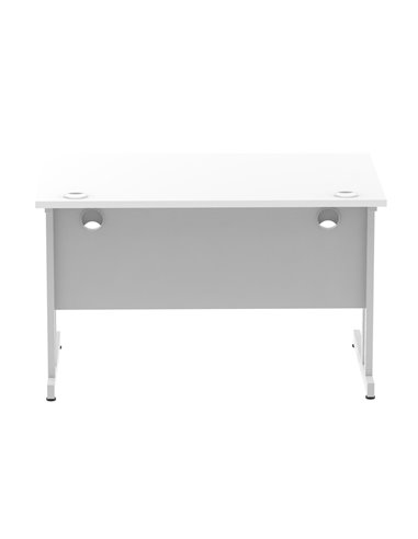 Dynamic Impulse 1200 x 800mm Straight Office Desk White Top Silver Cantilever Leg I000305