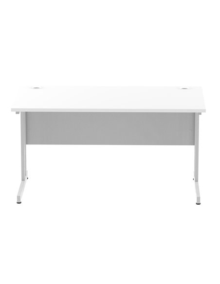 Dynamic Impulse 1400 x 800mm Straight Office Desk White Top Silver Cantilever Leg I000306 - pic 75258 | FastDaddyshop